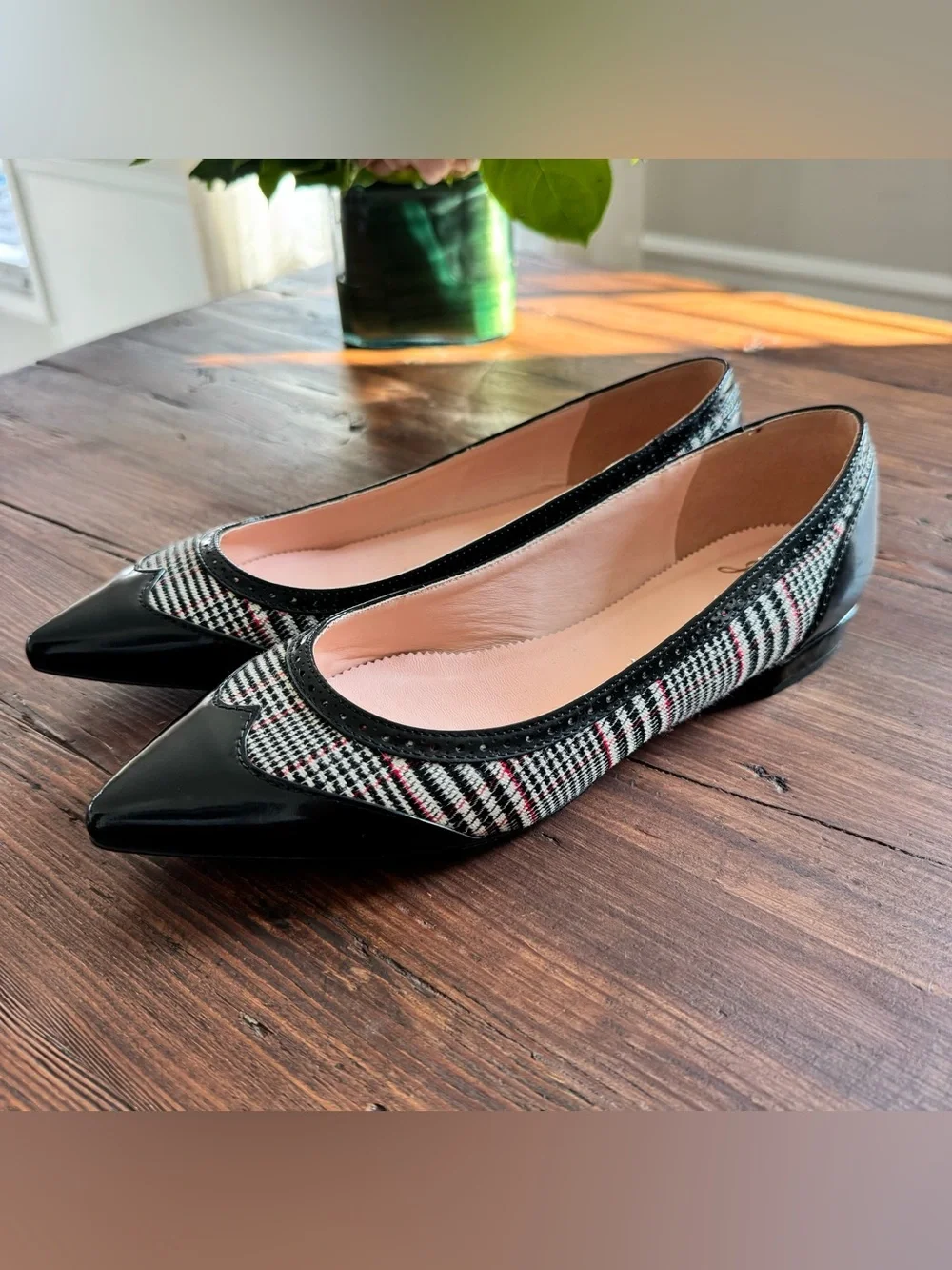 NWOT JCrew Plaid Pointed-Toe Women's Flats | 9.5